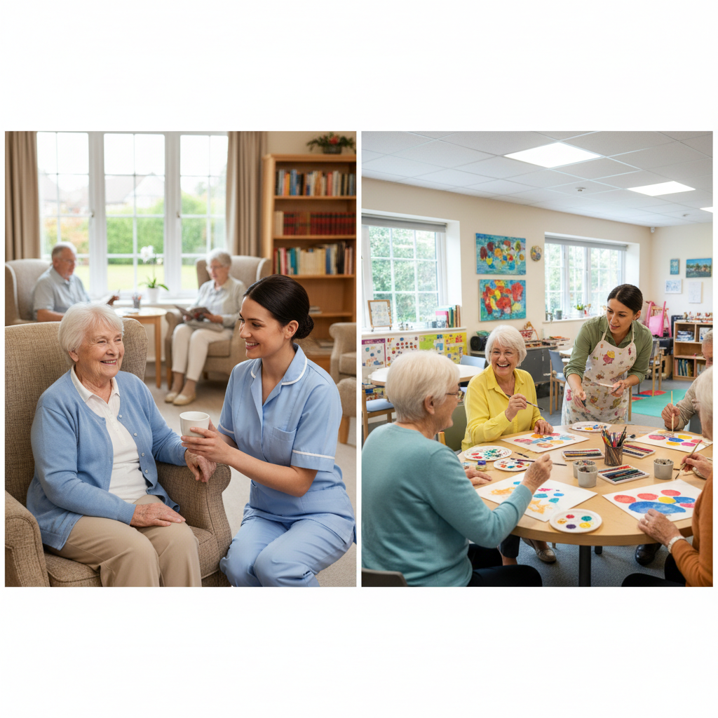 Comparison of nursing home and adult day care settings for seniors